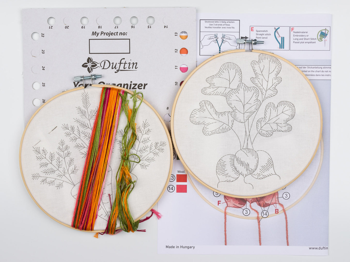 KIT BRODERIE TRADITIONNELLE LOT x 2 légumes