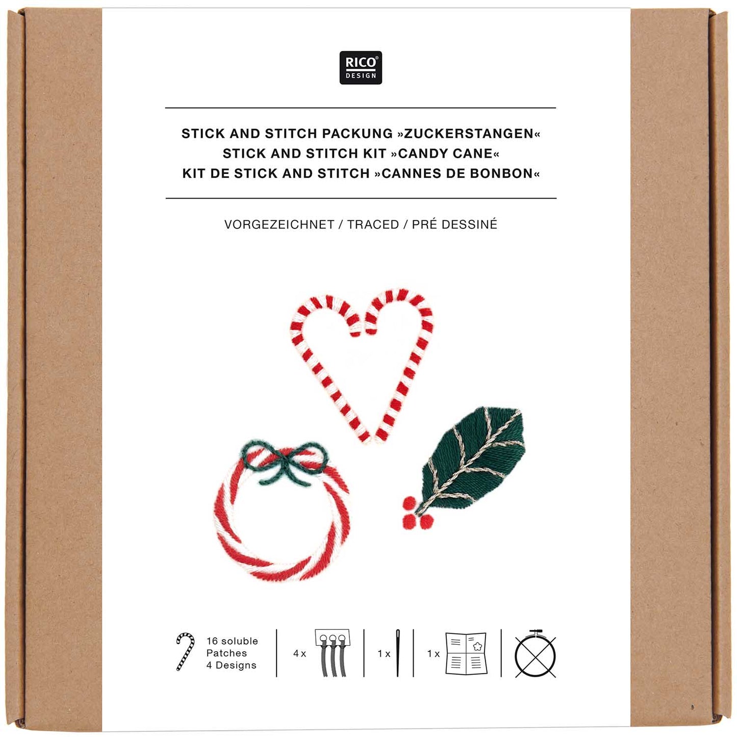 KIT DE STICK AND STITCH CANNE A SUCRE RICO DESIGN